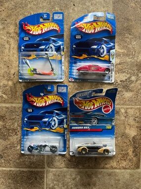 VINTAGE Kids Toy Car Pack - Blue, Red, Black, Silver